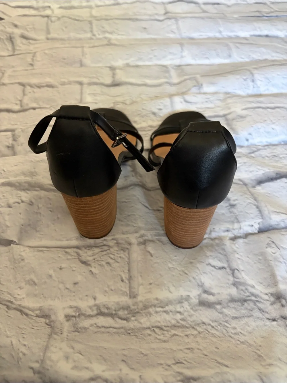 Dolce Vita Black Strappy Square-Toe Heeled Sandals